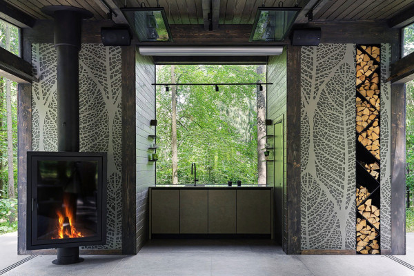 Беседка с камином